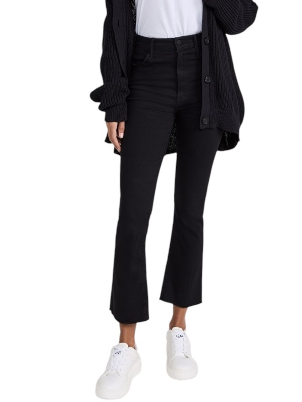 Mother Black The Hustler Ankle Fray Jeans